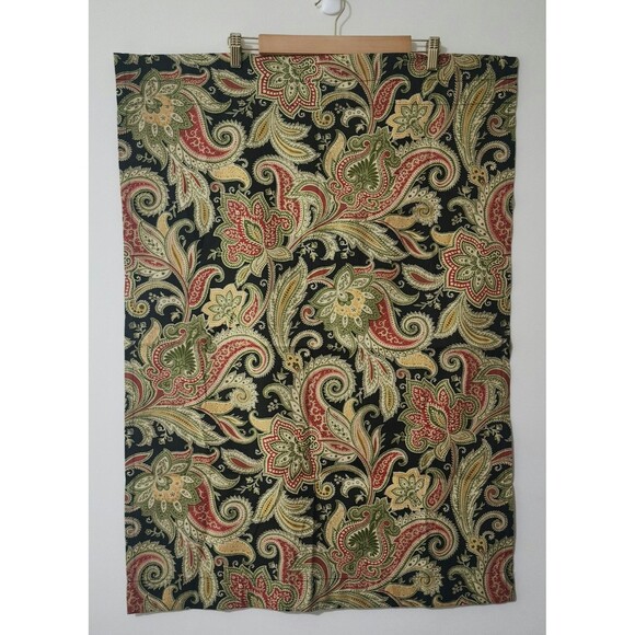 Traditions by Waverly 2 Tiers & 1 Valance Set Black Paisley Rod Pocket Kitchen - Picture 2 of 7